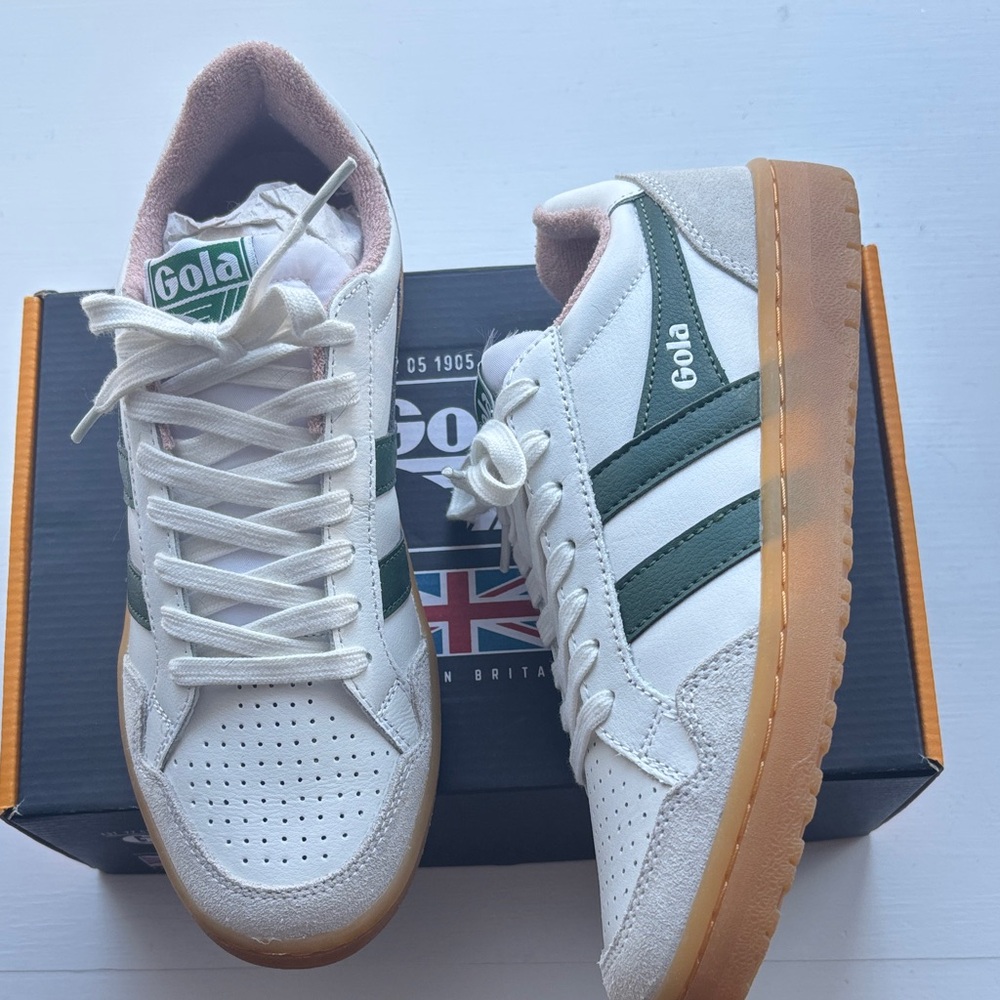 Gola Eagle Classic White and Green Sneakers